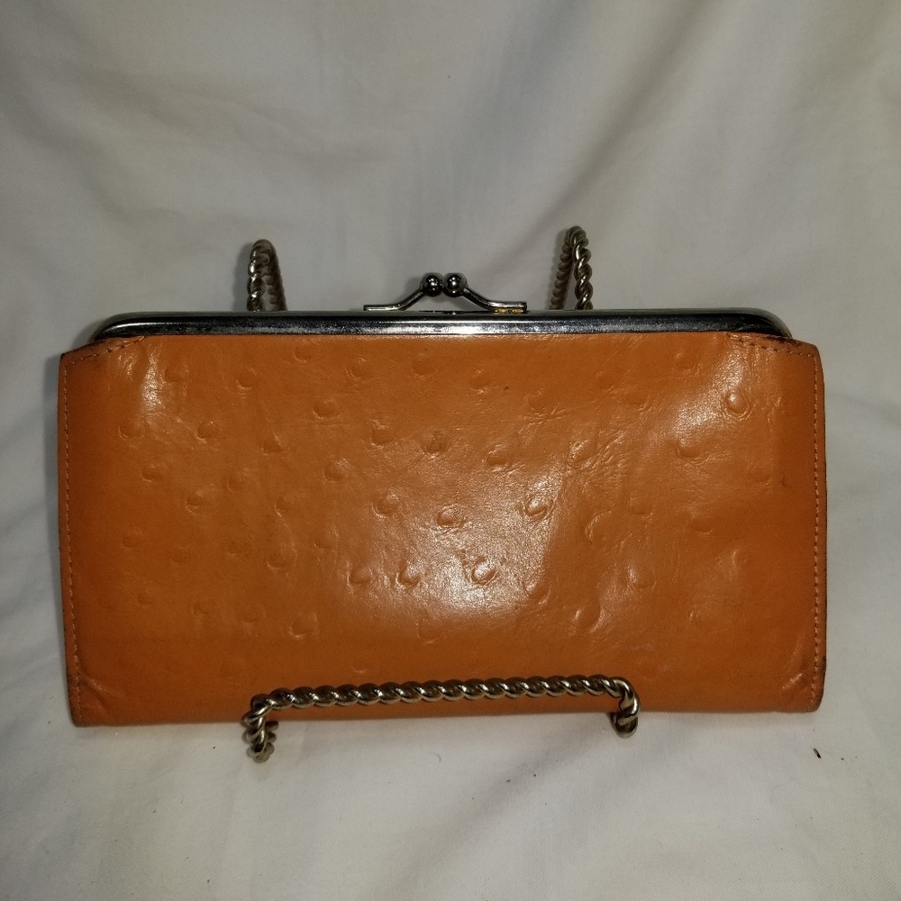 B8,063 Amity Orange Leather Clutch Vintage - Picture 2 of 3